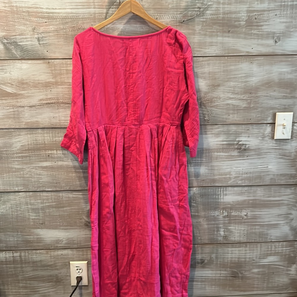 NWT Mara Hoffman Chloe pleated cotton-gauze oversized midi dress  XXS-M and XS-L - Picture 9 of 9